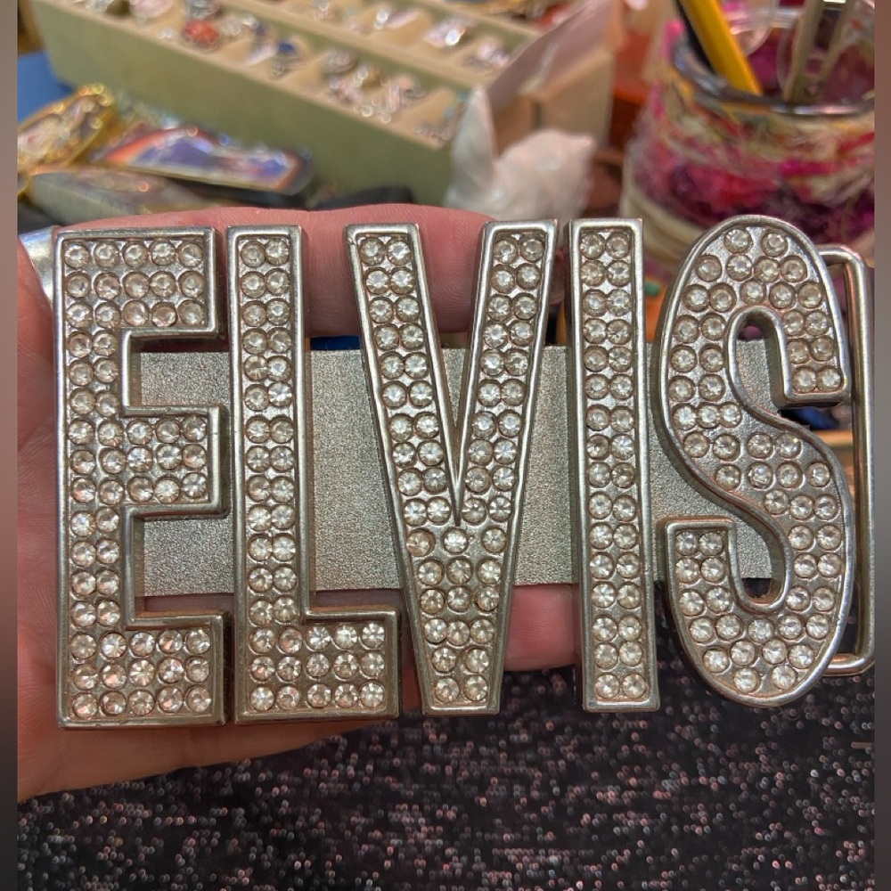 Vintage Bling Elvis Presley Huge Belt Buckle